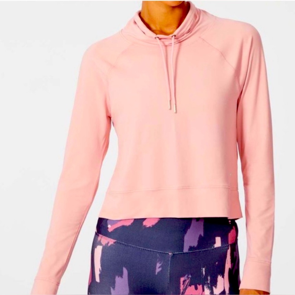Marika‎ Women’s Pink Cowl Neck Pullover Yoga Long Sleeve Top Size Large NWT